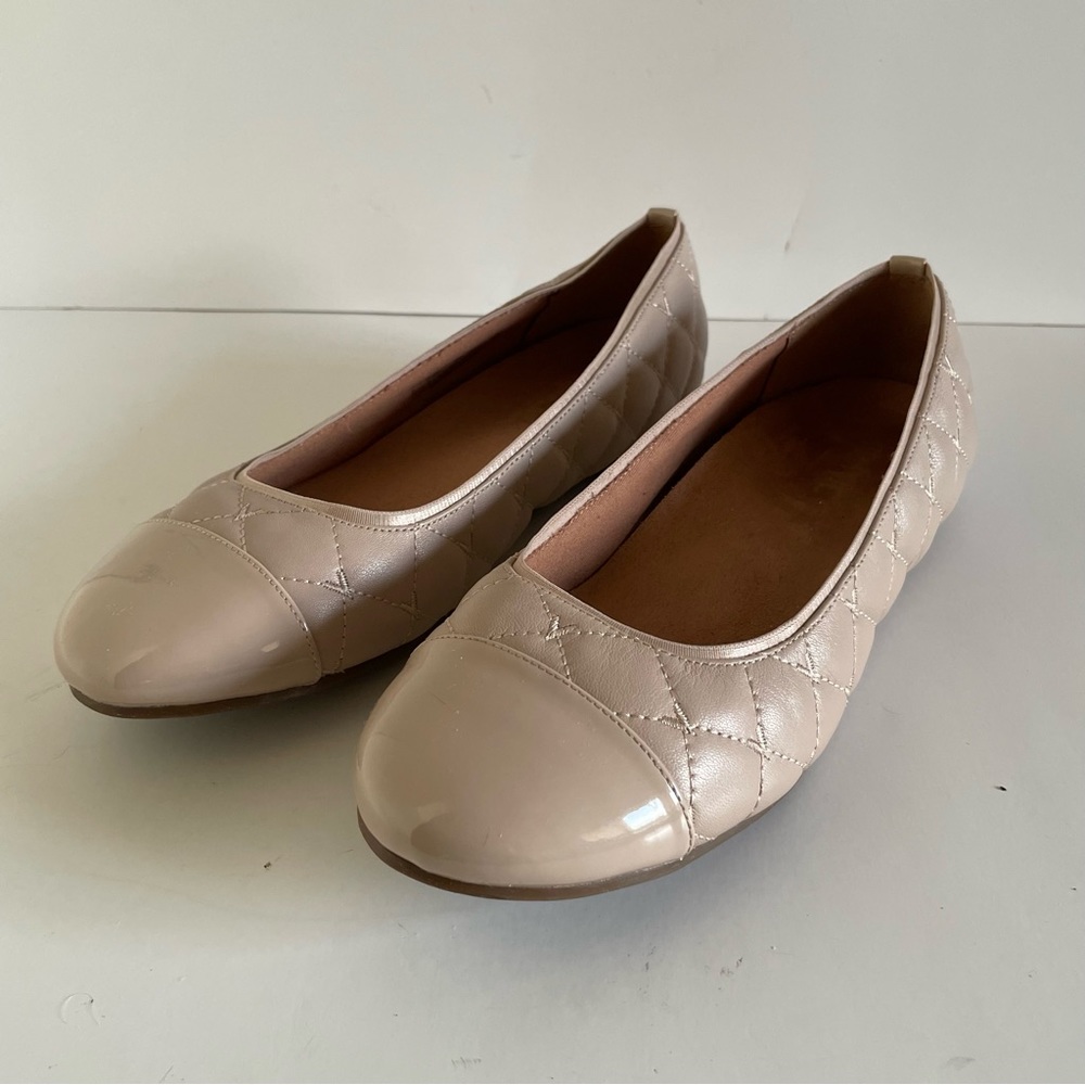 Vionic Cream Desiree Quilt Ballet Flats Size 9.5